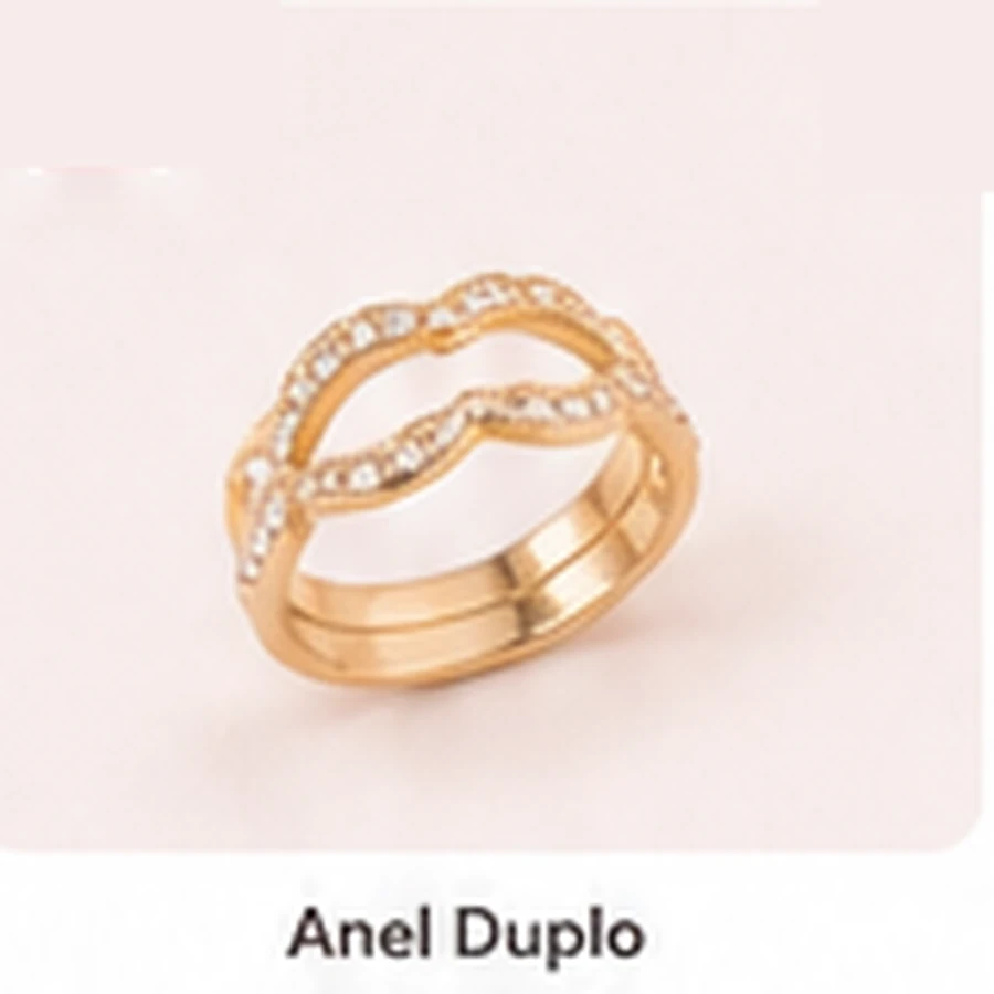 Anel Duplo Cravejado
